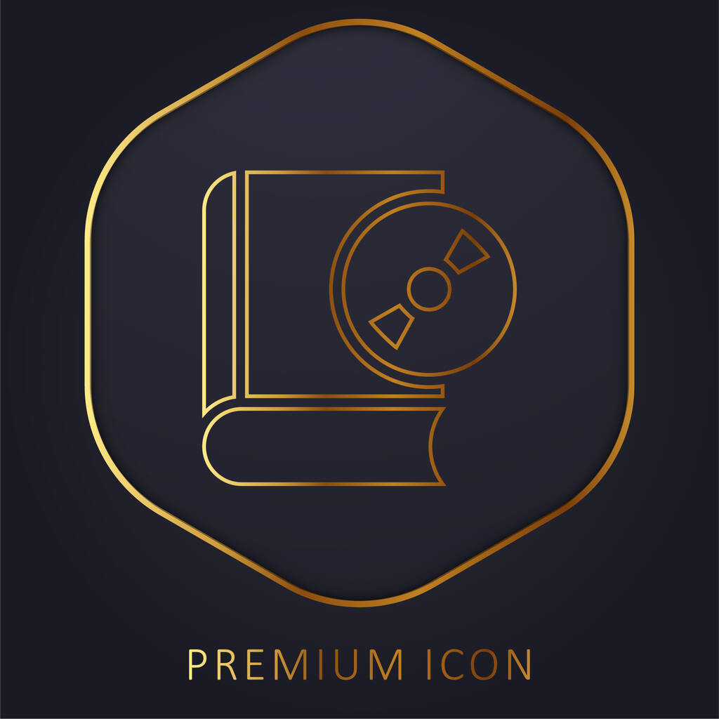 Logo nebo ikona prémie zlaté čáry Audiobooku - Vektor, obrázek