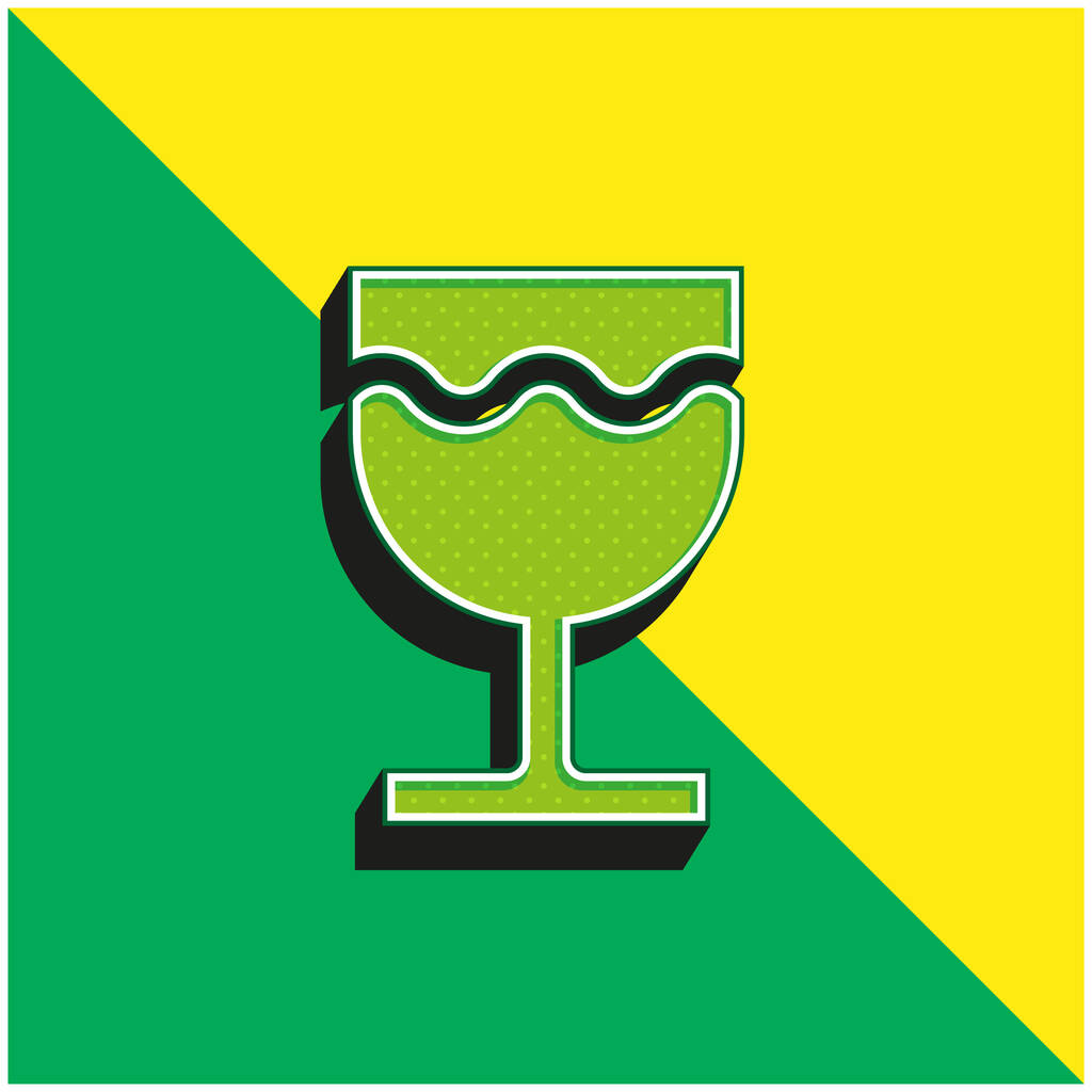 Bira Yeşil ve sarı modern 3d vektör simgesi logosu - Vektör, Görsel