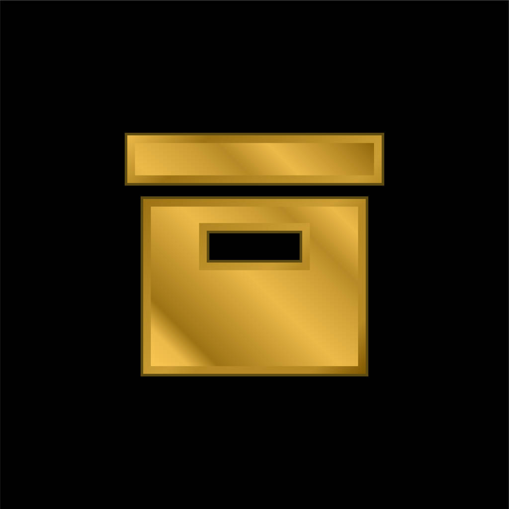 Doboz aranyozott fém ikon vagy logó vektor - Vektor, kép