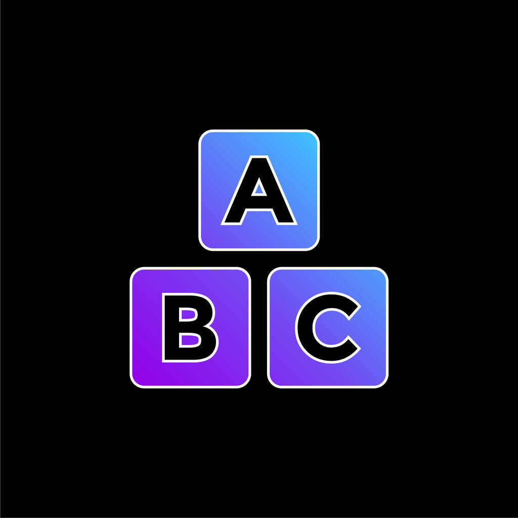 Alfabeto azul gradiente vector icono - Vector, imagen