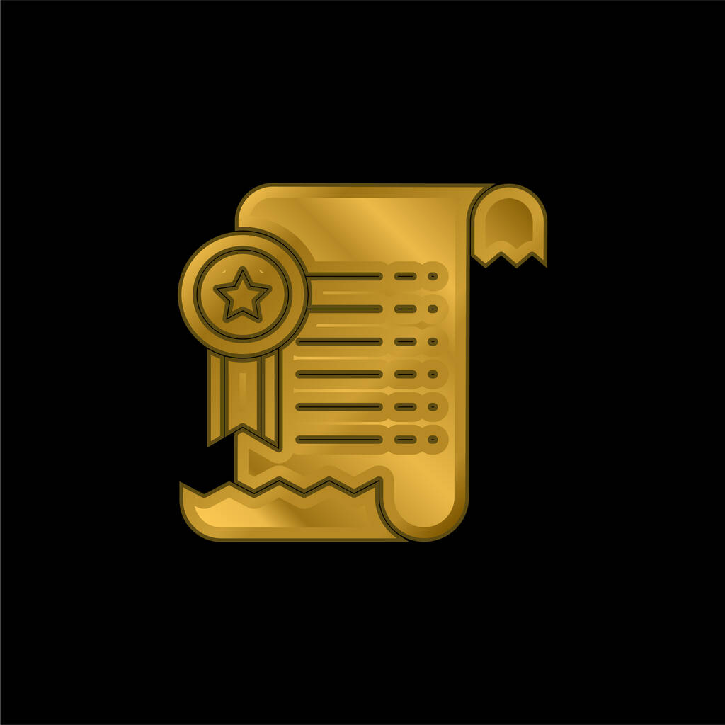 Agreement gold plated metalic icon or logo vector - Vector, Image