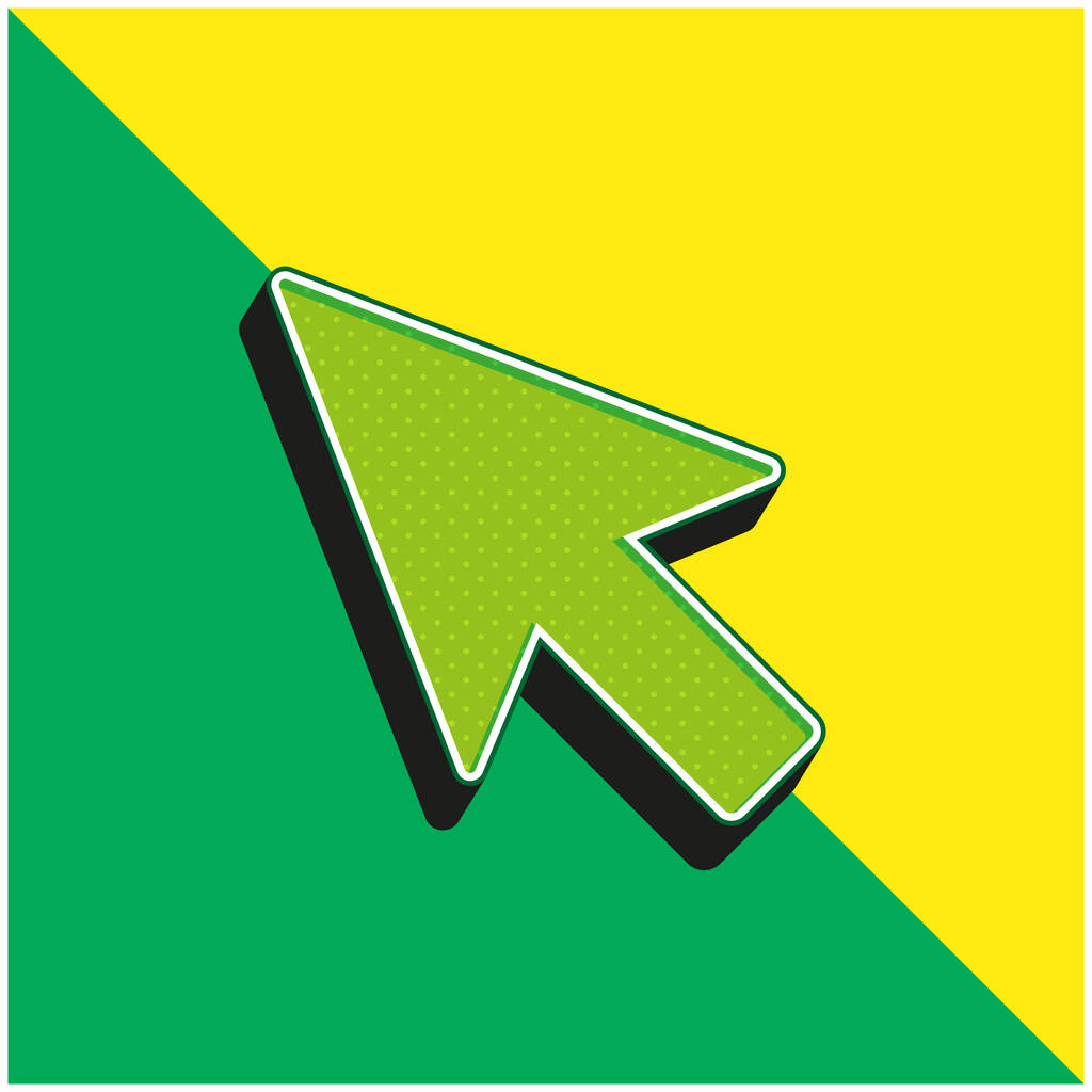 Pointeur Flèche Vert et jaune icône vectorielle 3d moderne logo - Vecteur, image