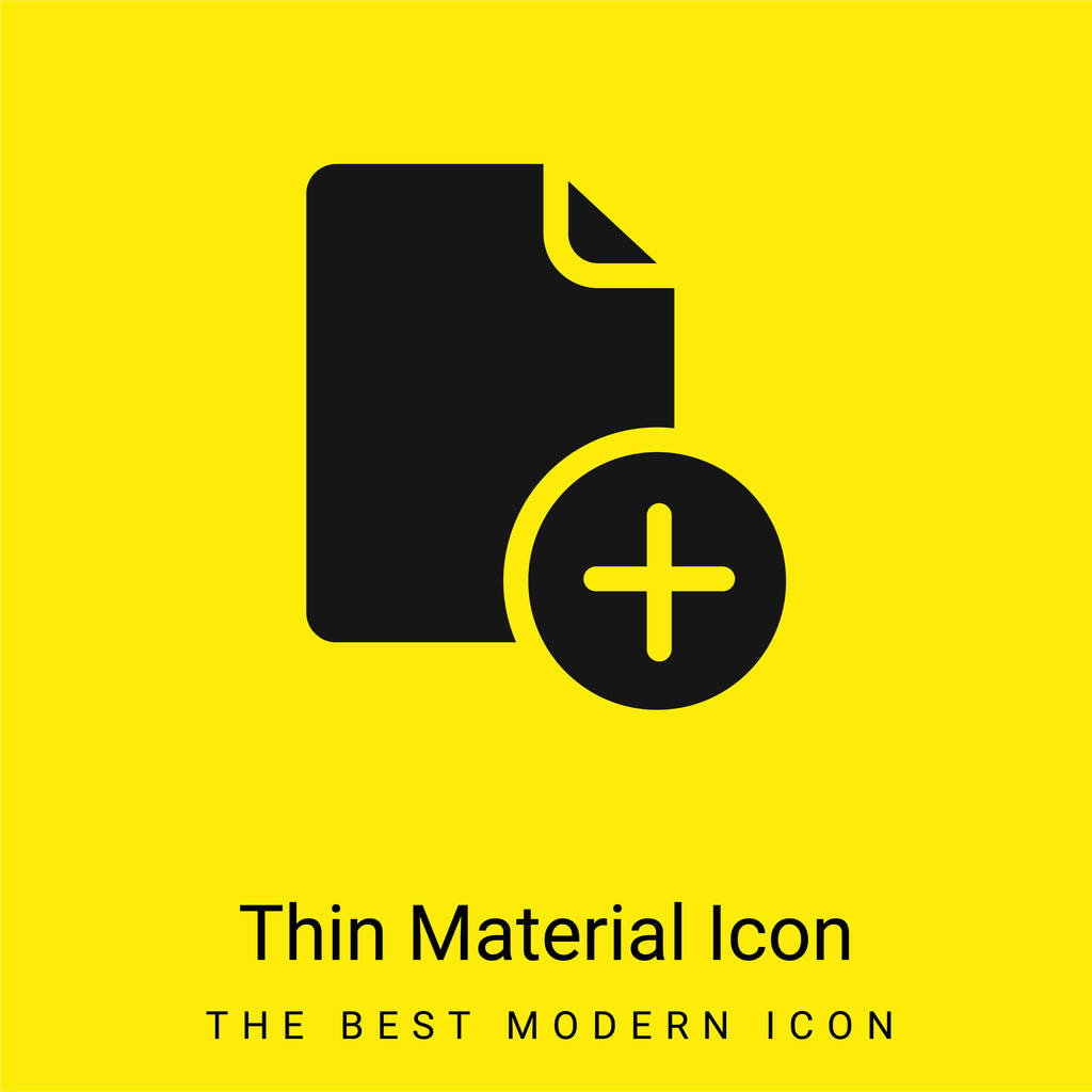 Fájl hozzáadása minimális fényes sárga anyag ikon - Vektor, kép