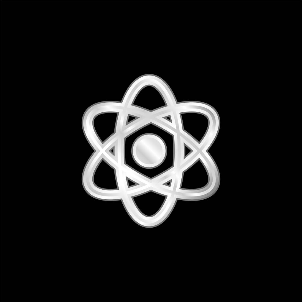 Atomic Energy silver plated metallic icon - Vector, Image