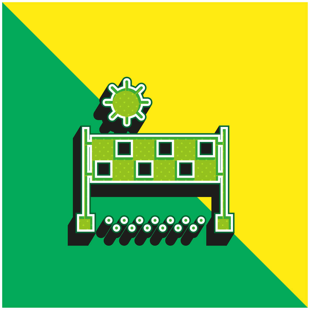 Siatkówka plażowa Zielony i żółty nowoczesny 3D wektor ikona logo - Wektor, obraz