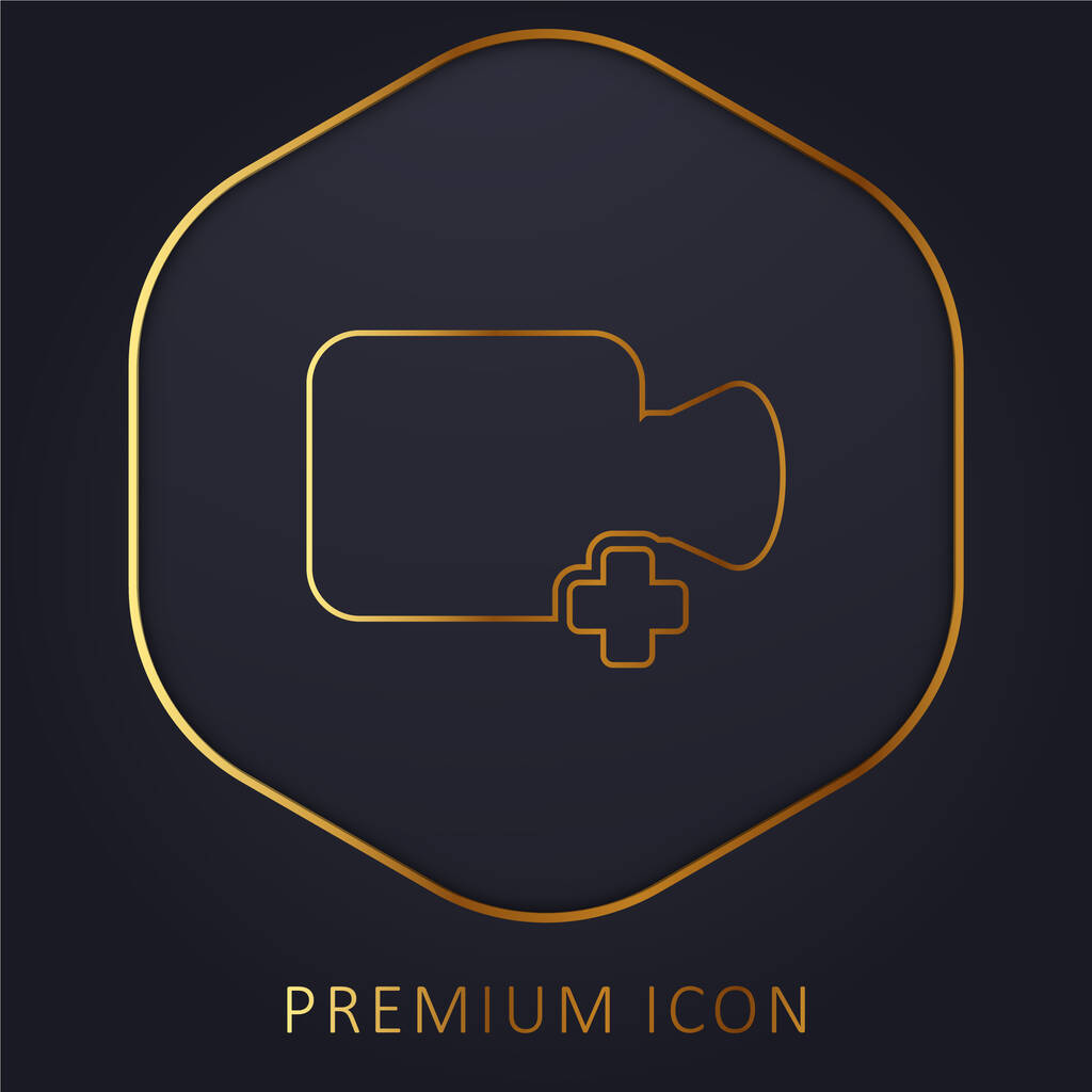 Přidat logo nebo ikonu prémie zlaté linie videa - Vektor, obrázek