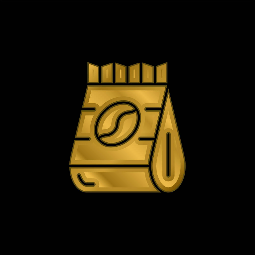 Bohnen vergoldet metallisches Symbol oder Logo-Vektor - Vektor, Bild