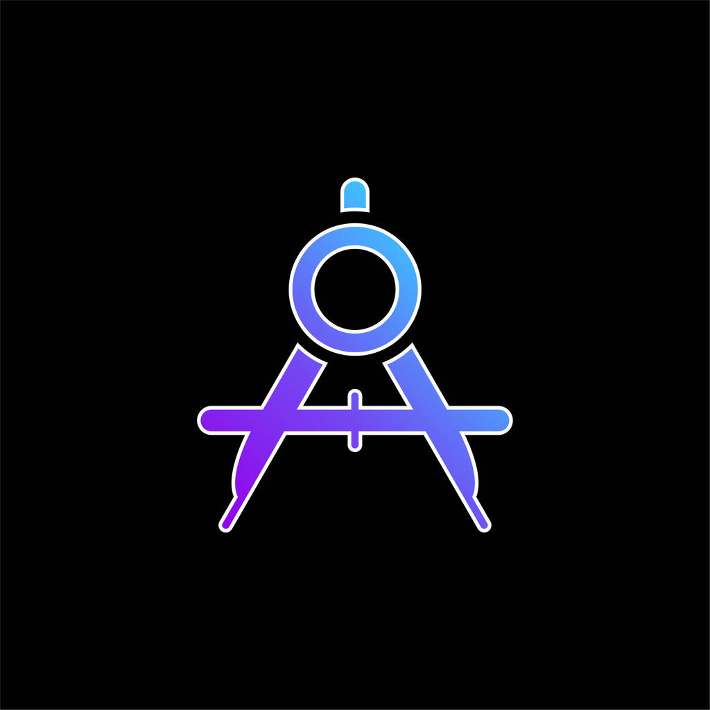 Великий циркуль Відкритий синій градієнт вектор ікони - Вектор, зображення