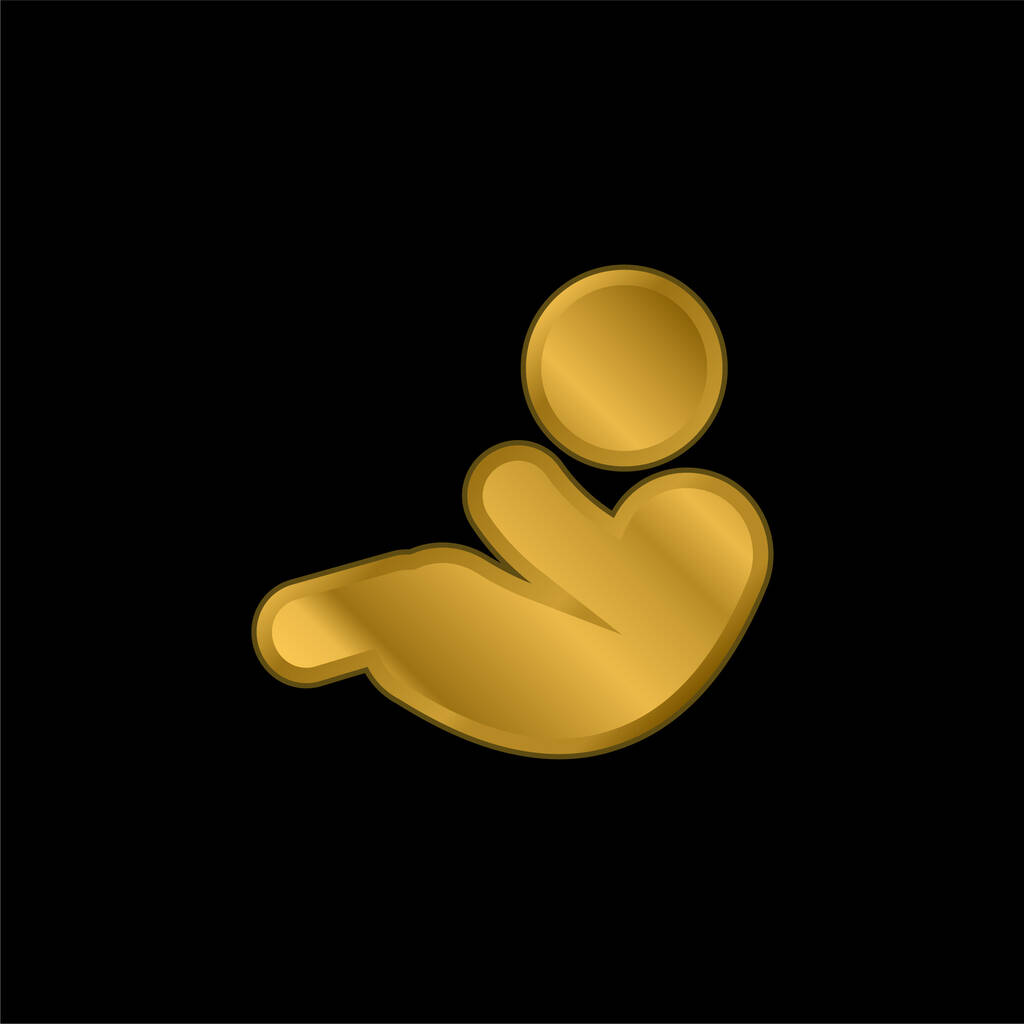 Baby Boy pozlacené kovové ikony nebo logo vektor - Vektor, obrázek