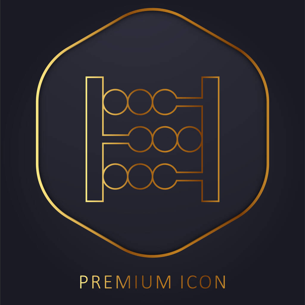 Abacus χρυσό λογότυπο γραμμή πριμοδότηση ή εικονίδιο - Διάνυσμα, εικόνα