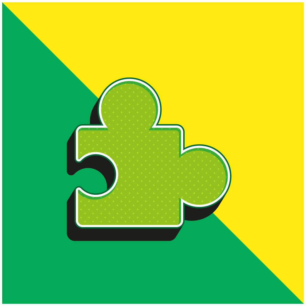 Adicionar On Plugin Verde e amarelo moderno logotipo vetor 3d ícone - Vetor, Imagem