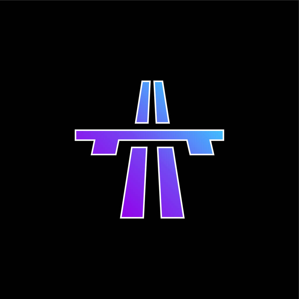 Bridge On Avenue Perspective icône vectorielle de dégradé bleu - Vecteur, image