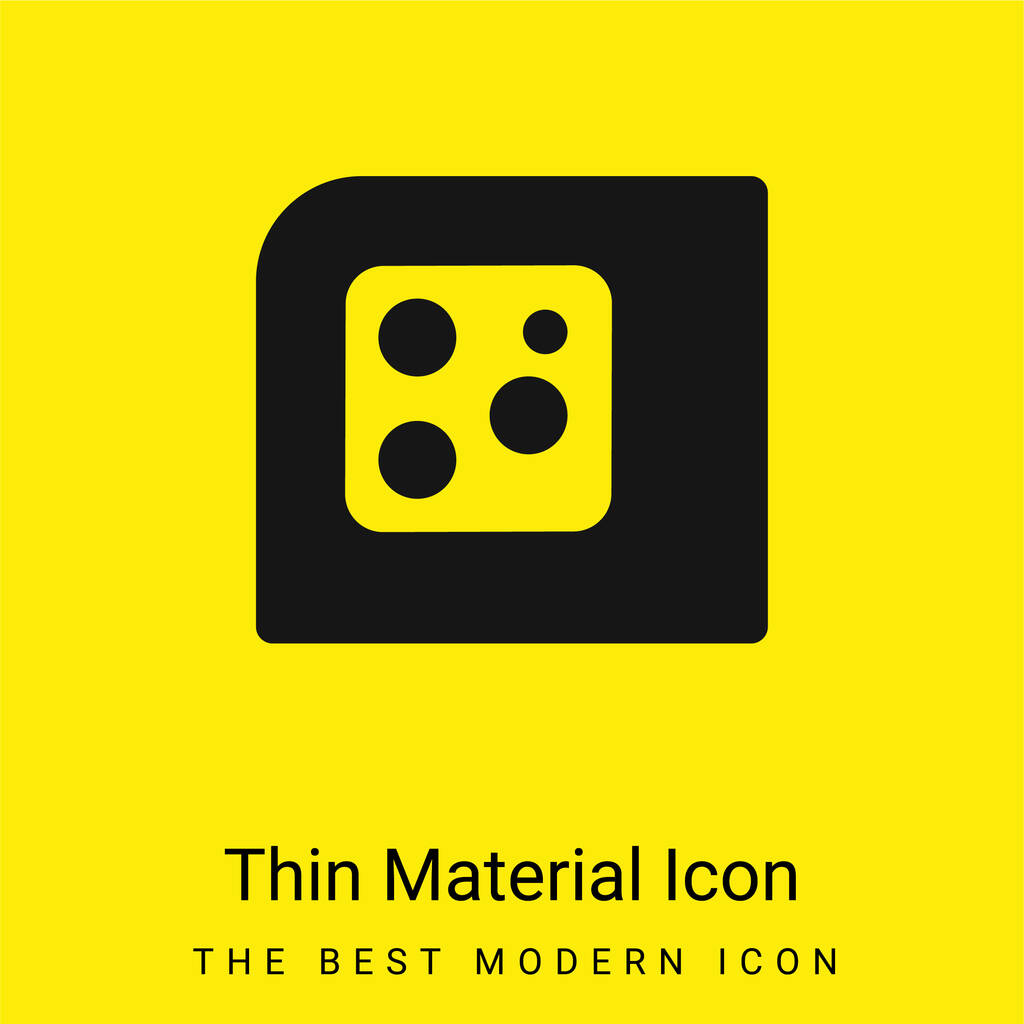 Cámara trasera icono de material amarillo brillante mínimo - Vector, imagen