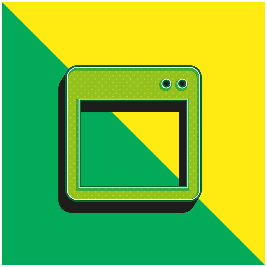 Základní vzhled okna Zelené a žluté moderní 3D vektorové logo - Vektor, obrázek