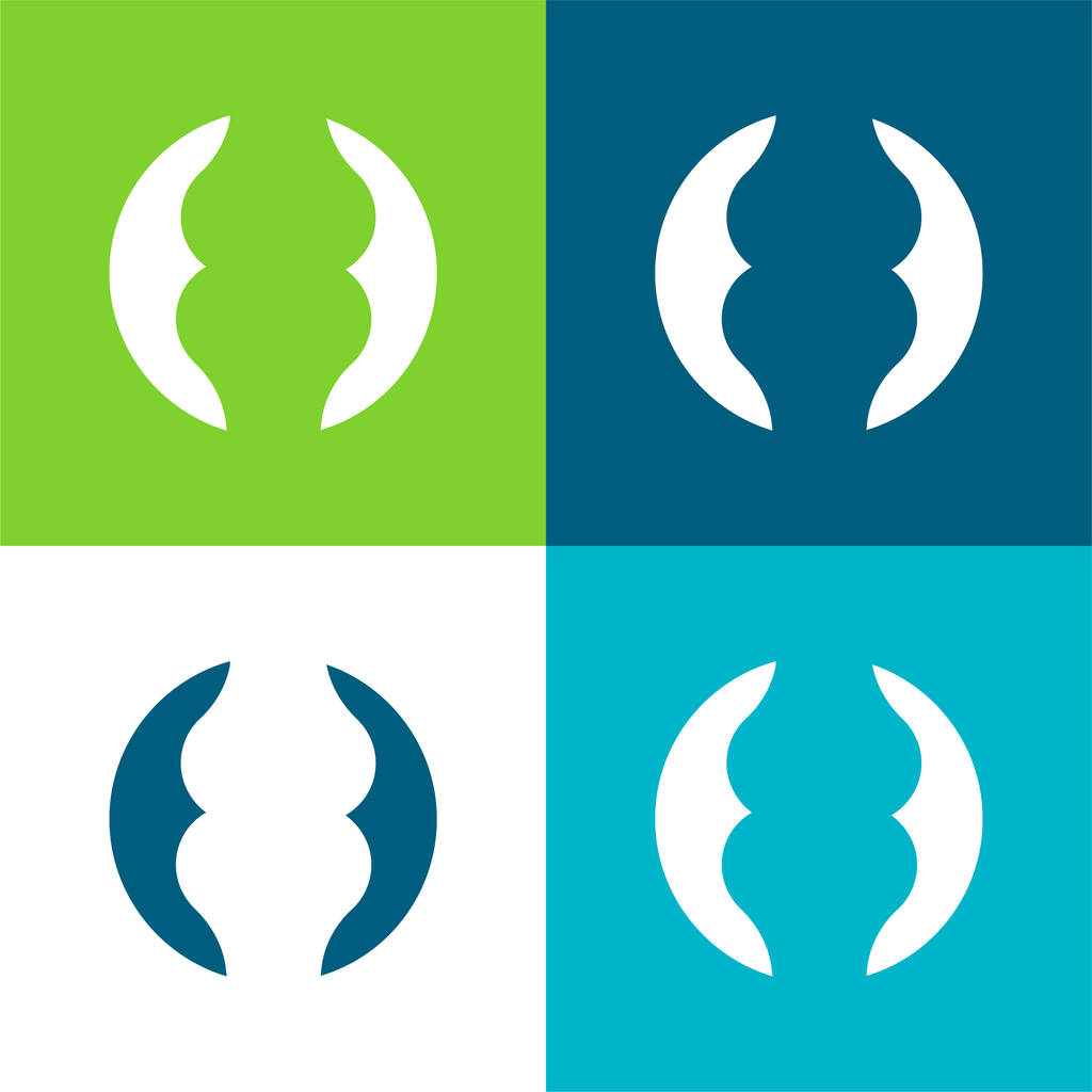 artikuláció Lapos négy szín minimális ikon készlet - Vektor, kép