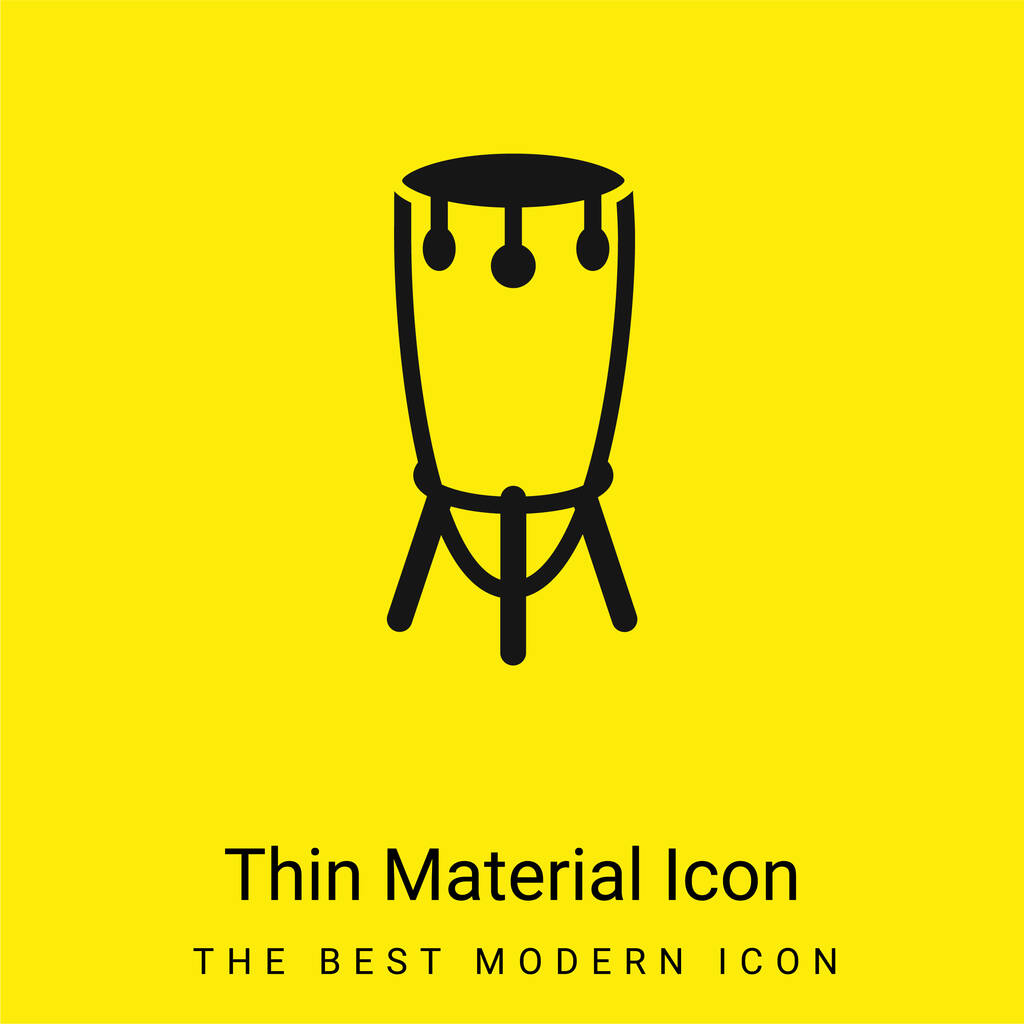 African Tall Drum With Stand minimal bright yellow material icon - Vector, Image