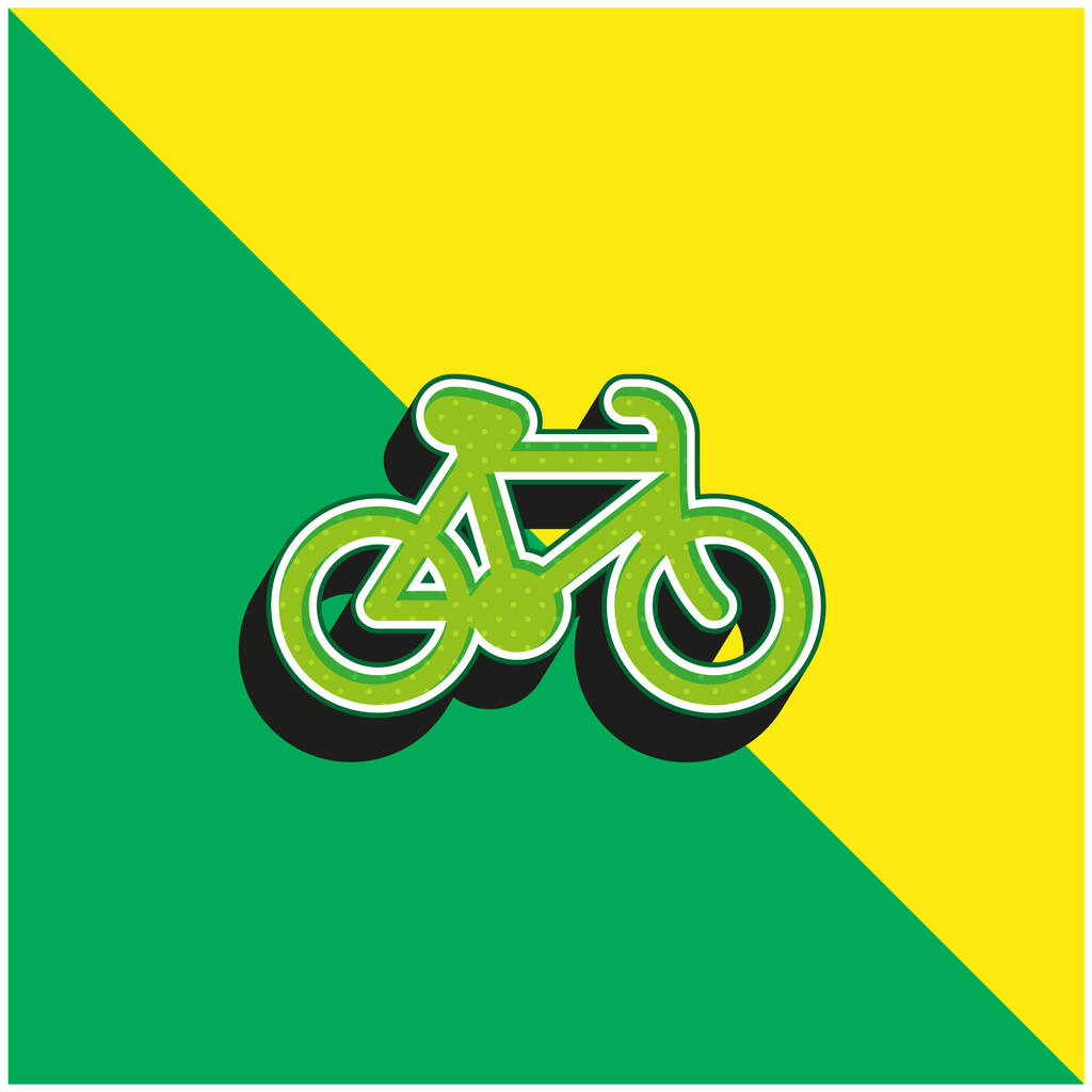 Велосипед Зелений і жовтий сучасний 3d вектор значок логотип
 - Вектор, зображення