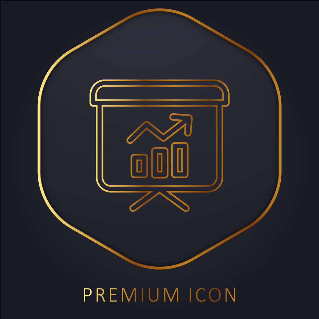Analytics Golden Line logo premium ou icône - Vecteur, image