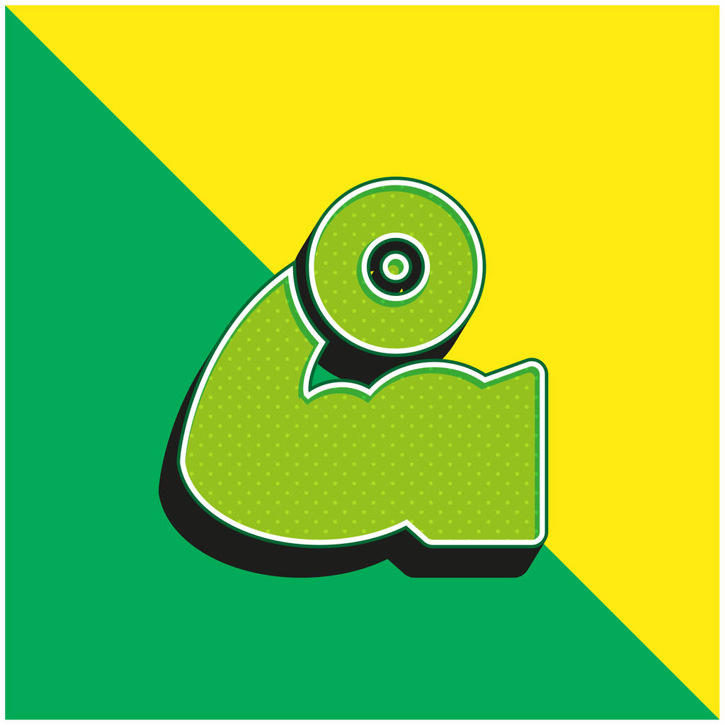 Biceps vert et jaune moderne icône vectorielle 3d logo - Vecteur, image
