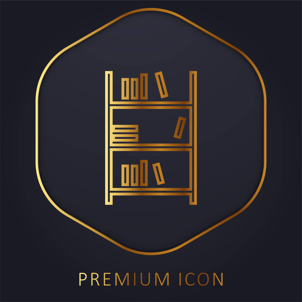 Boek Plank gouden lijn premium logo of pictogram - Vector, afbeelding