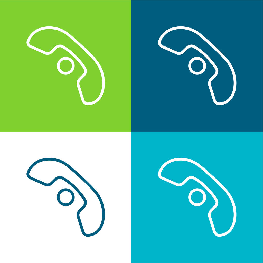 Auricularis egy telefon egy pont interfész szimbólum Lapos négy szín minimális ikon készlet - Vektor, kép