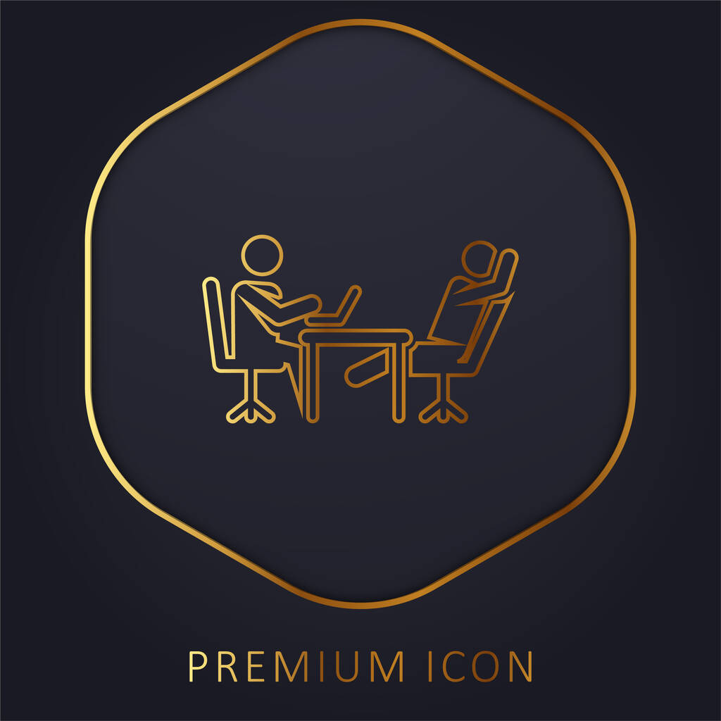 Aivoriihi kultainen linja premium logo tai kuvake - Vektori, kuva