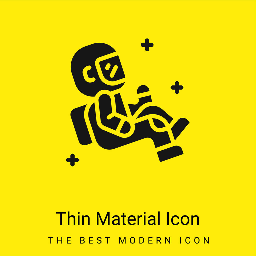 Minimalna jasnożółta ikona materiału astronauty - Wektor, obraz