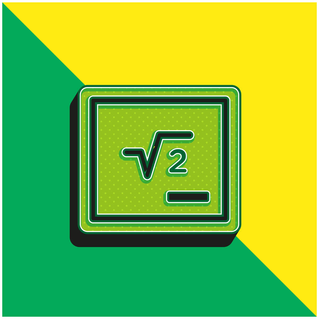Blackboard με μαθηματικό σύμβολο Πράσινο και κίτρινο σύγχρονο 3d διάνυσμα εικονίδιο λογότυπο - Διάνυσμα, εικόνα