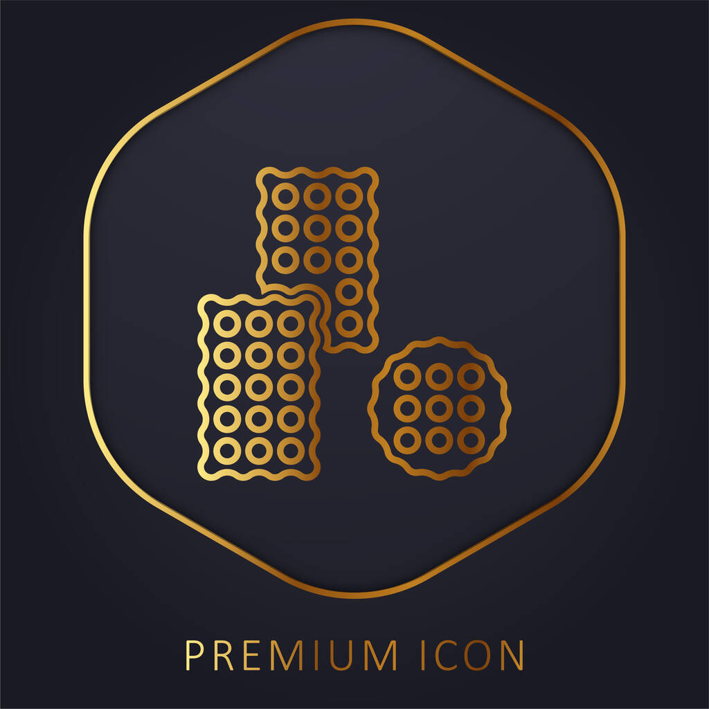 Biscoito linha dourada logotipo premium ou ícone - Vetor, Imagem