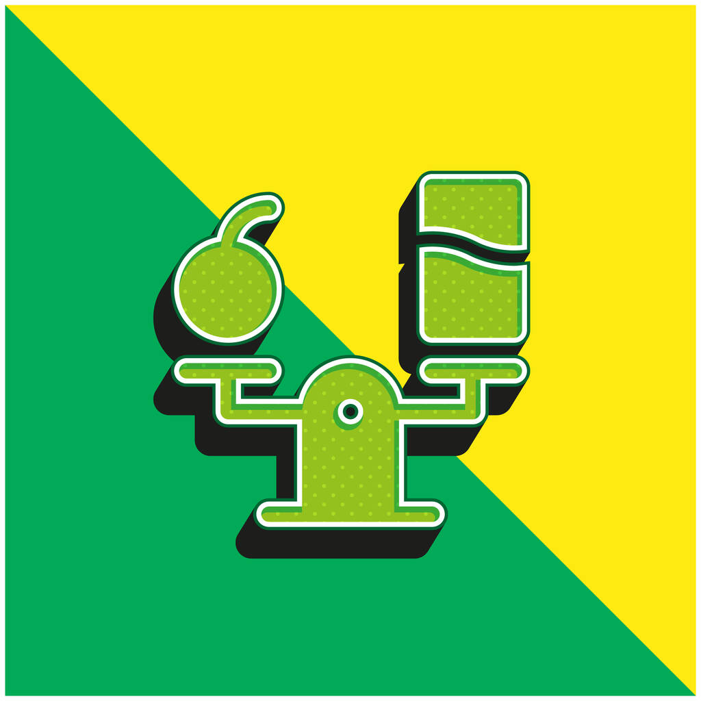 Zrównoważona dieta Zielona i żółta nowoczesna ikona wektora 3D - Wektor, obraz