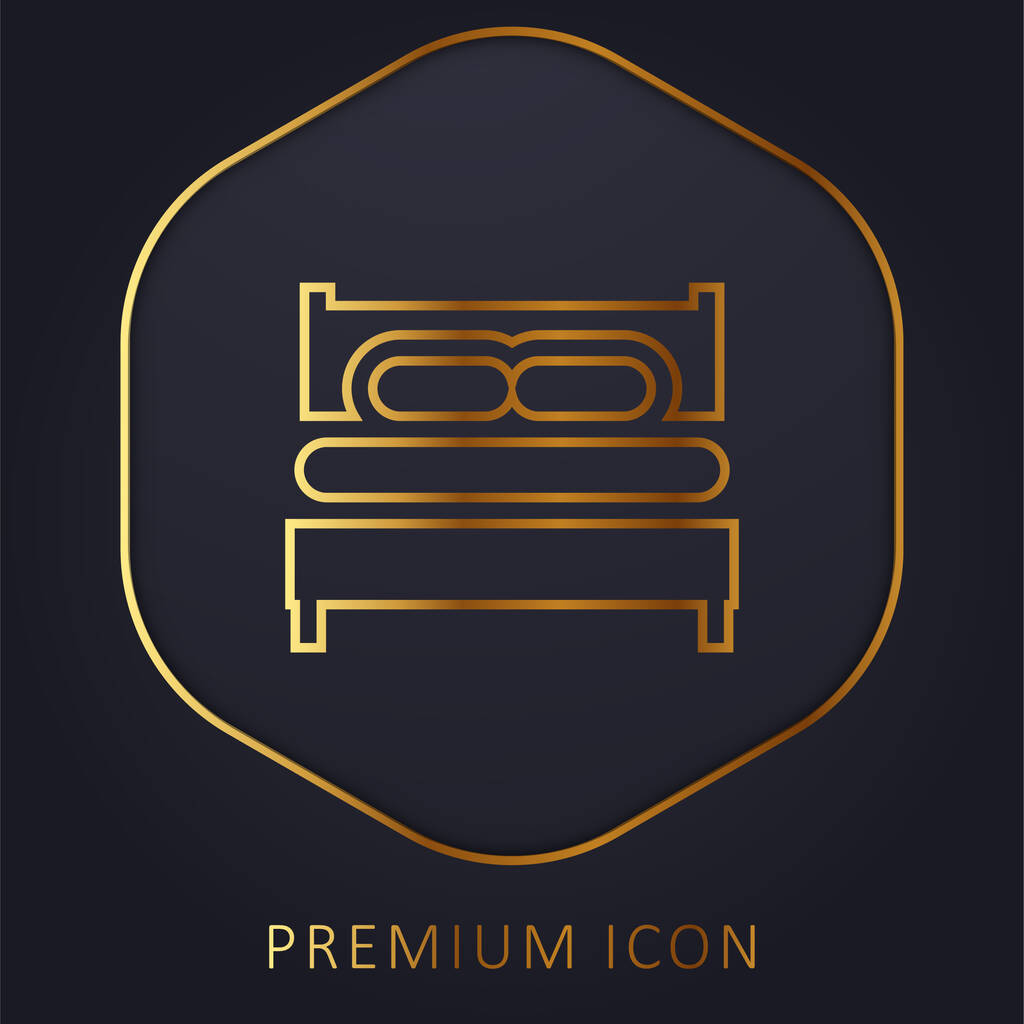 Ліжко золота лінія логотип або значок преміум-класу
 - Вектор, зображення