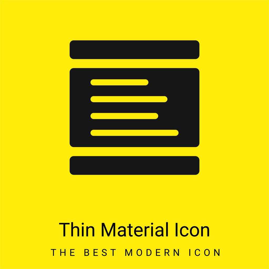 Blackboard With Text Lines minimal bright yellow material icon - Vector, Image