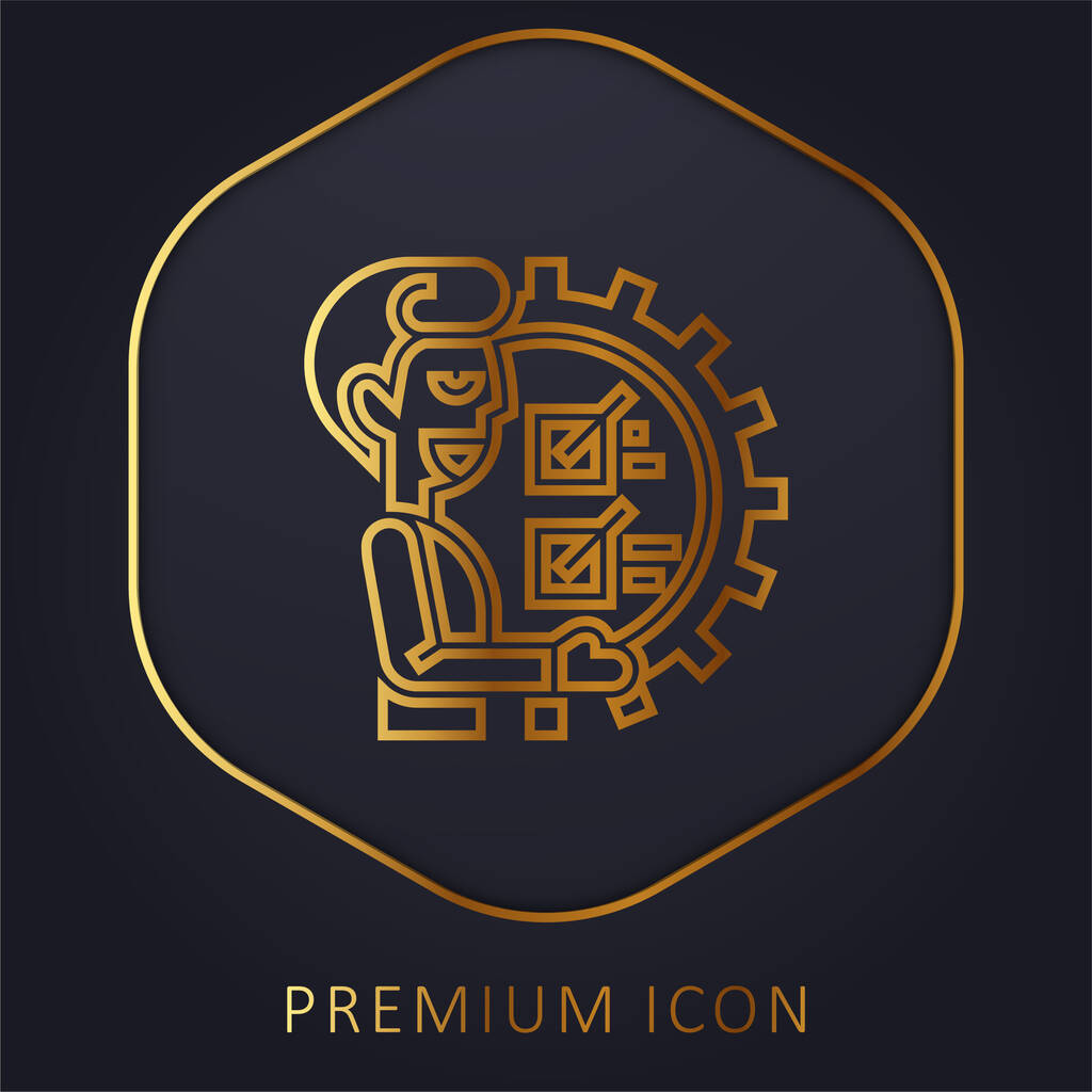 Habilidad golden line premium logo or icon - Vector, Imagen