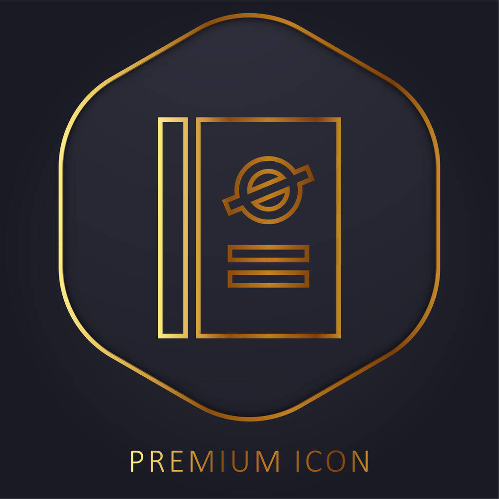 Könyv arany vonal prémium logó vagy ikon - Vektor, kép