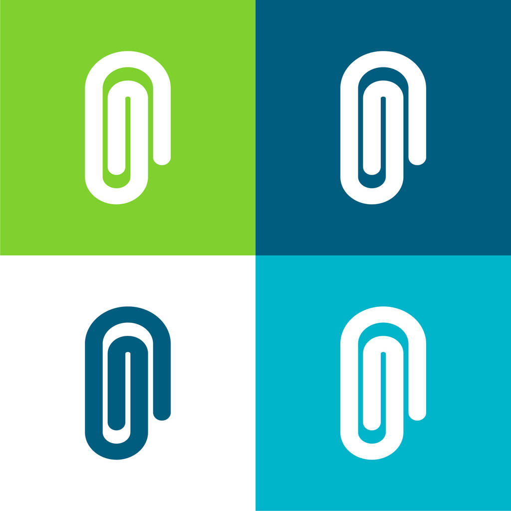 Przyłączenie Interfejs Symbol płaski zestaw czterech kolorów minimalny zestaw ikon - Wektor, obraz