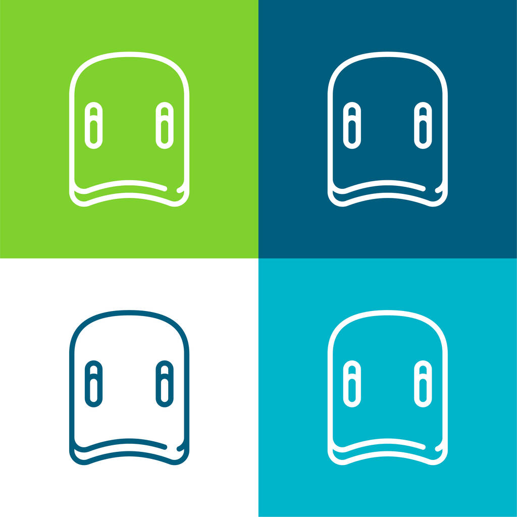 Conjunto de ícones mínimo de quatro cores Aquatic Flat - Vetor, Imagem