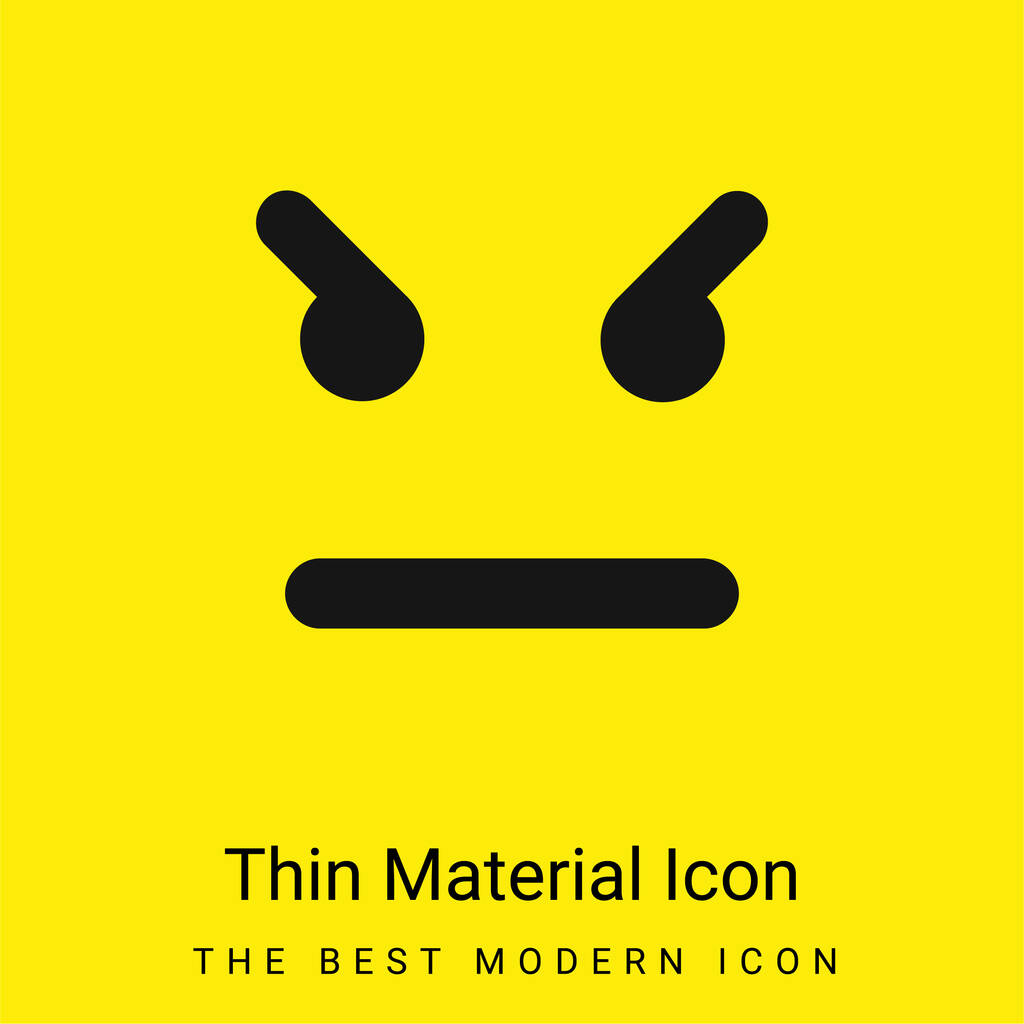 Angry Emoticon Square Face icône matérielle jaune vif minimale - Vecteur, image