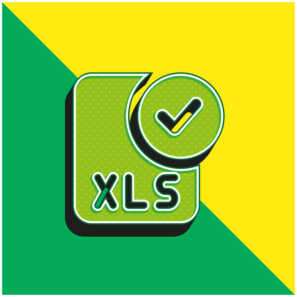 Aprobar verde y amarillo moderno 3d vector icono logotipo - Vector, Imagen