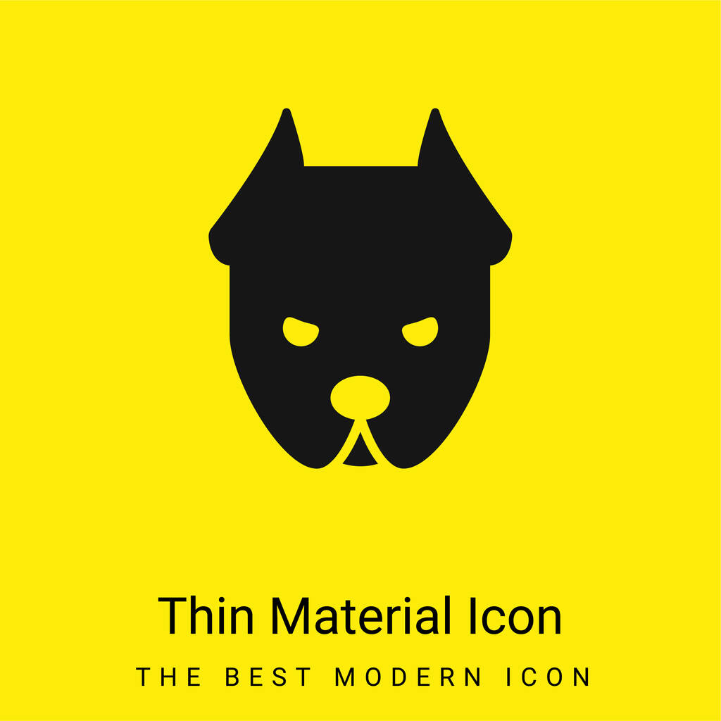 Angry Dog minimal bright yellow material icon - Vector, Image