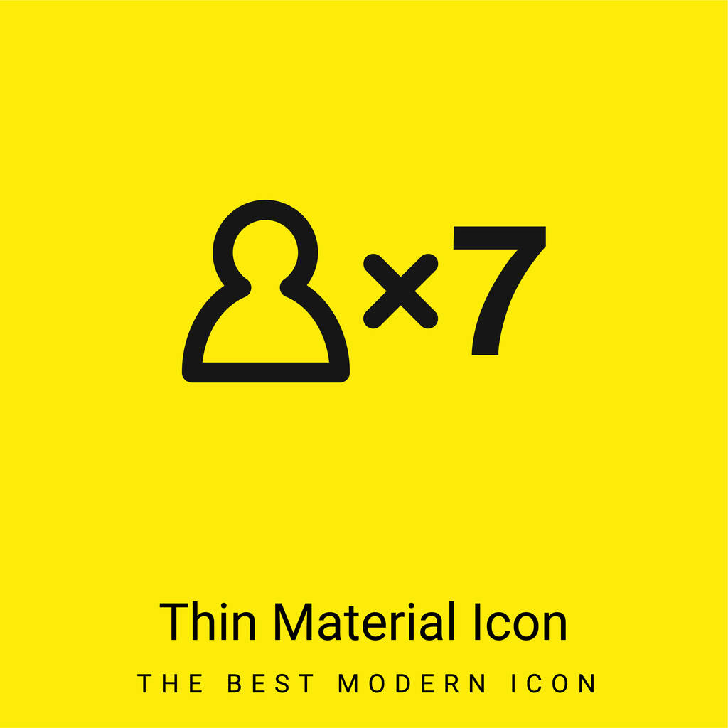 7 Persons Symbol minimal bright yellow material icon - Vector, Image