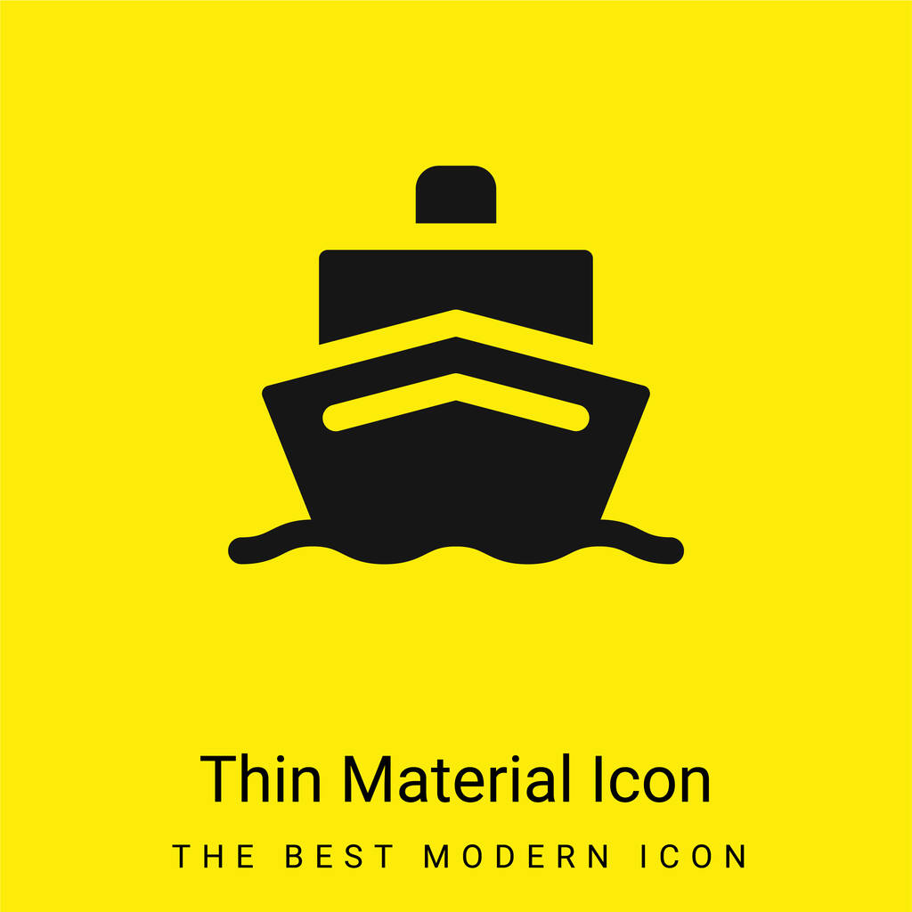 Barca icona materiale giallo brillante minimo - Vettoriali, immagini