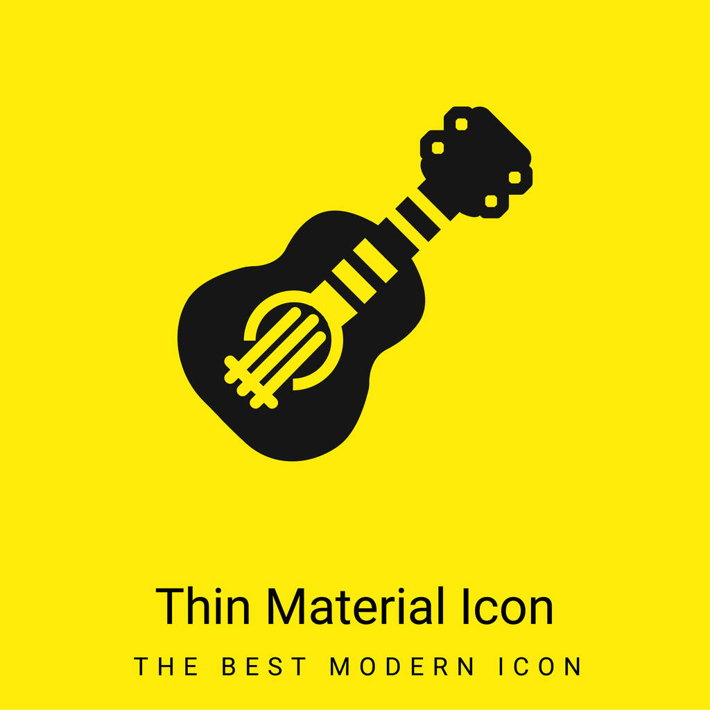 Basso Kitara minimaalinen kirkkaan keltainen materiaali kuvake - Vektori, kuva