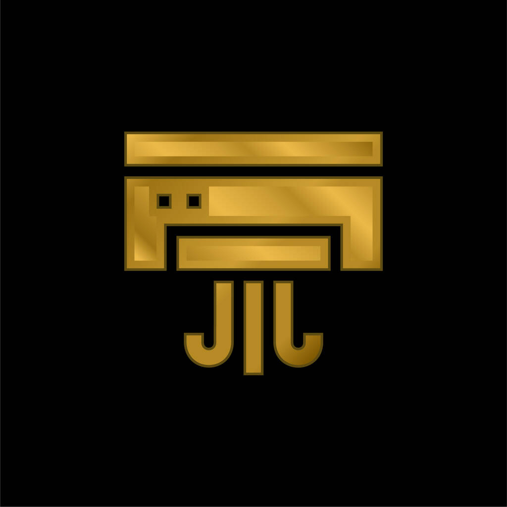 Ак золотий металевий значок або вектор логотипу
 - Вектор, зображення