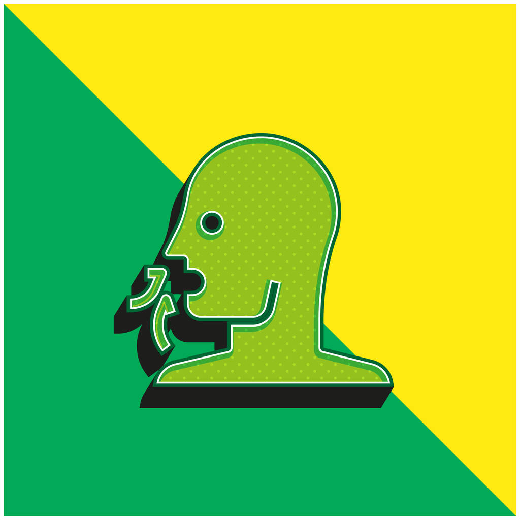 Breathe Verde e amarelo moderno logotipo vetor 3d ícone - Vetor, Imagem