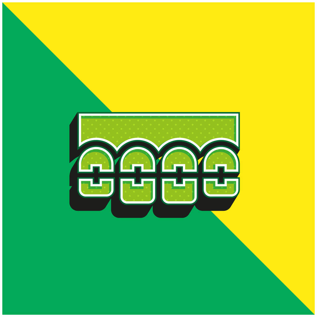 Suportes Verde e amarelo moderno logotipo vetor 3d ícone - Vetor, Imagem