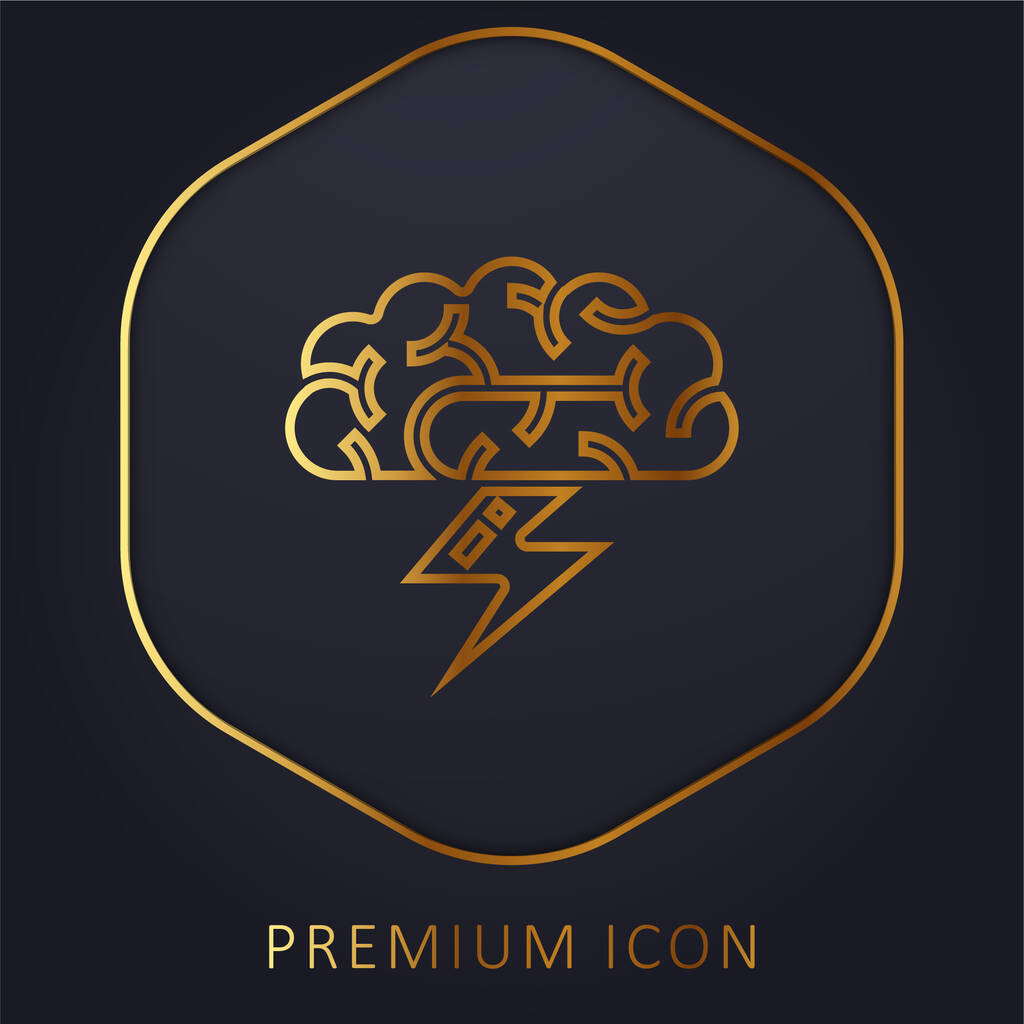 Brainstorm línea dorada logotipo premium o icono - Vector, imagen