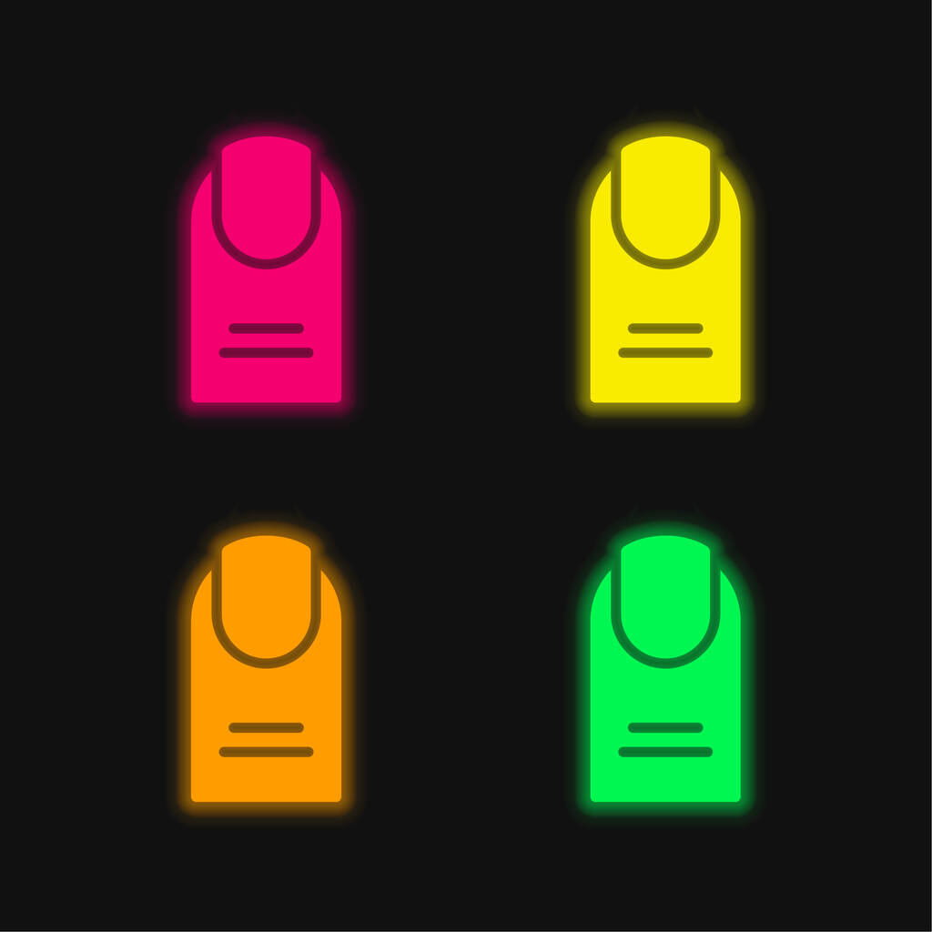 Big Finger vier Farben leuchtenden Neon-Vektor-Symbol - Vektor, Bild