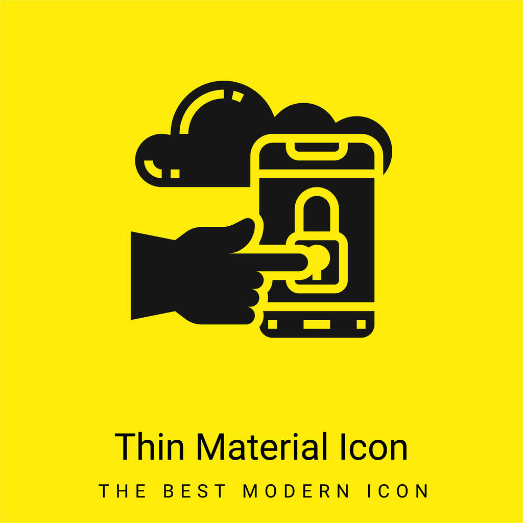 Toegang tot minimaal fel geel materiaal icoon - Vector, afbeelding