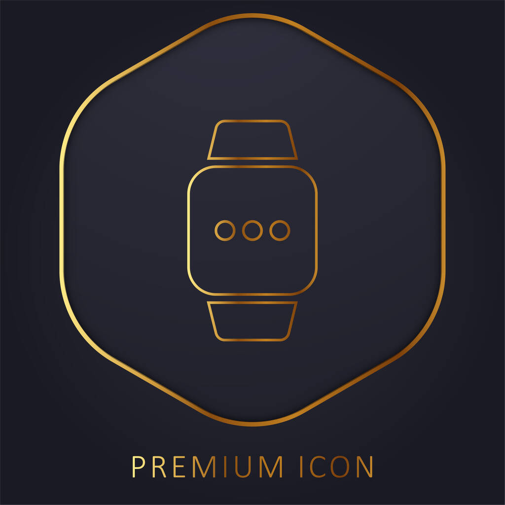 Apple Watch golden line premium logo or icon - Vector, Image