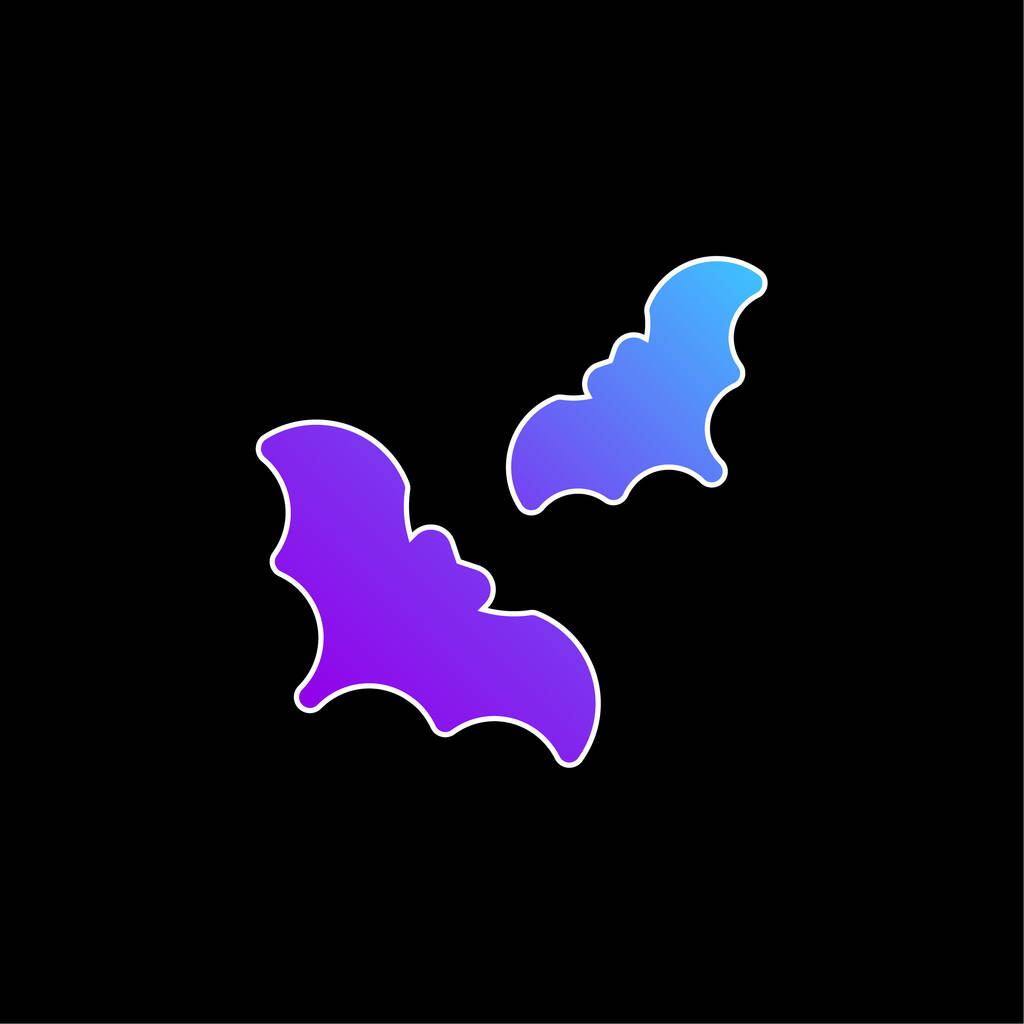 Bats blue gradient vector icon - Vector, Image